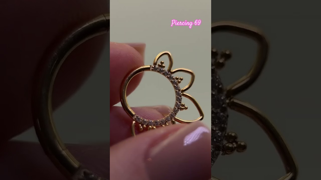 ✨ ASTM F136 Titanium Clicker Ring &ndash; Lotus Flower Design | Septum & Daith Piercing #shorts