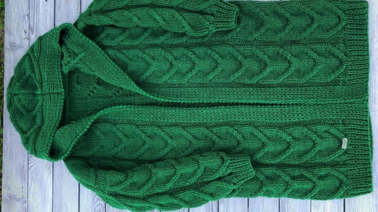 Beautiful ladies long jacket knitting design