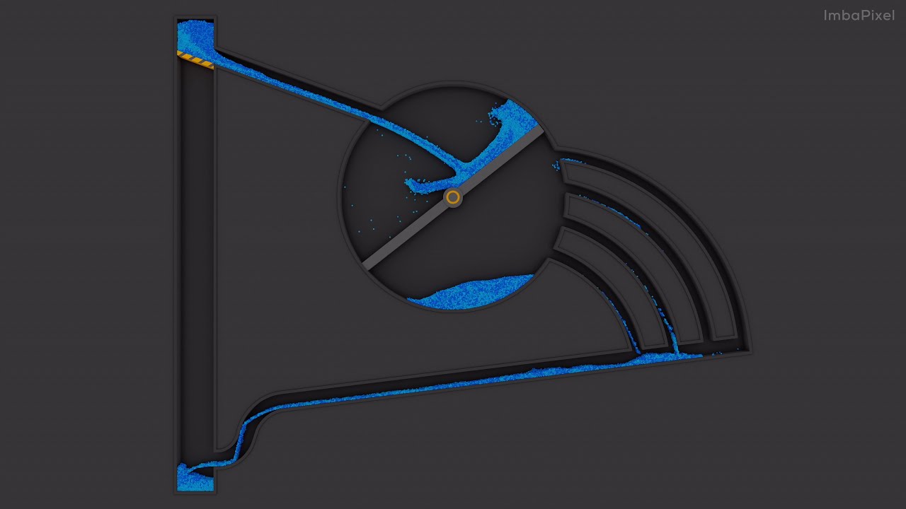 Particle fluid. Turbine. Simulation [25]