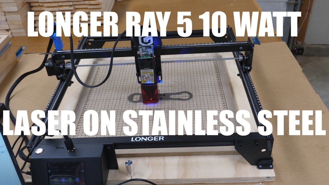 Лазер Longer Ray 5 мощностью 10 Вт на нержавеющей стали