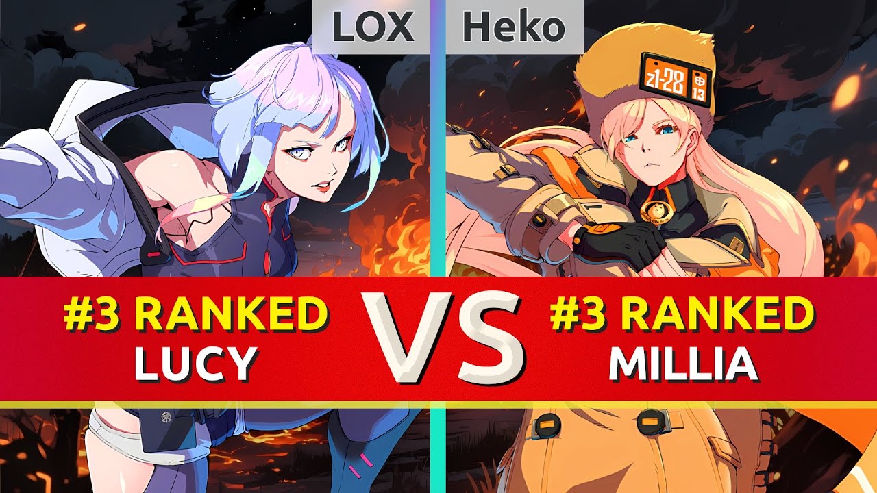GGST ▰ LOX (#3 Ranked Lucy) vs Heko (#3 Ranked Millia). High Level Gameplay