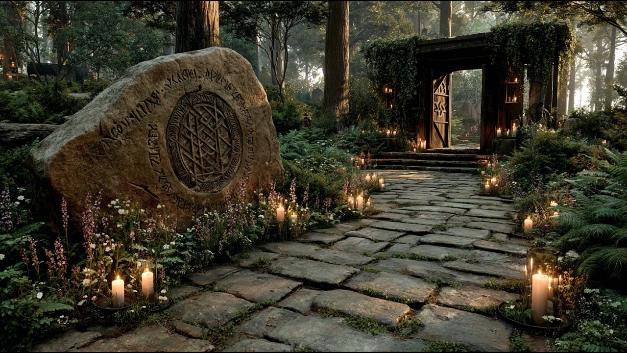 The Runestone Gate of the Whispering Grove | Medieval Fantasy Music & Animated Ambience
