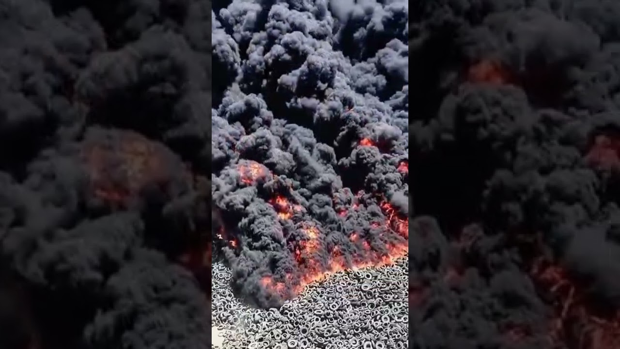 7 milioni di pneumatici. Brucia in Kuwait il cimitero di pneumatici pi&ugrave; grande del mondo.