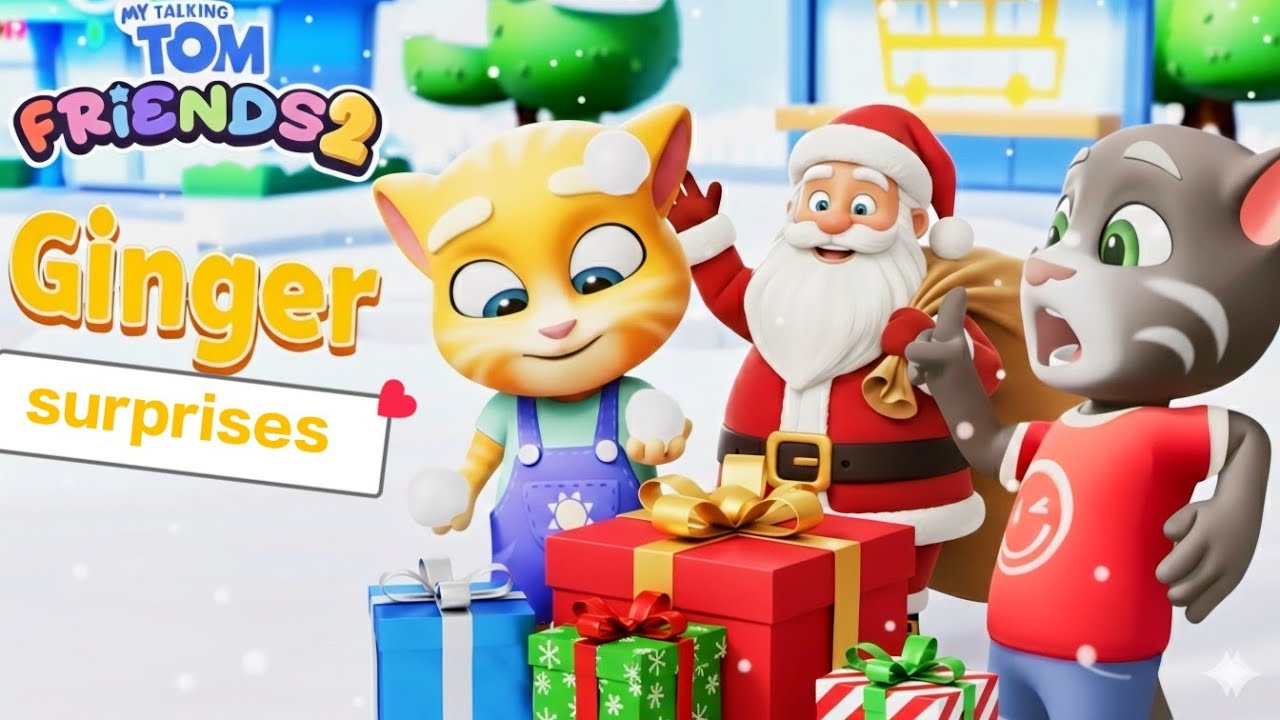 Ginger Surprises Santa 🎉| My Talking Tom Friends 2  New Christmas Update All Characters Unlocked 