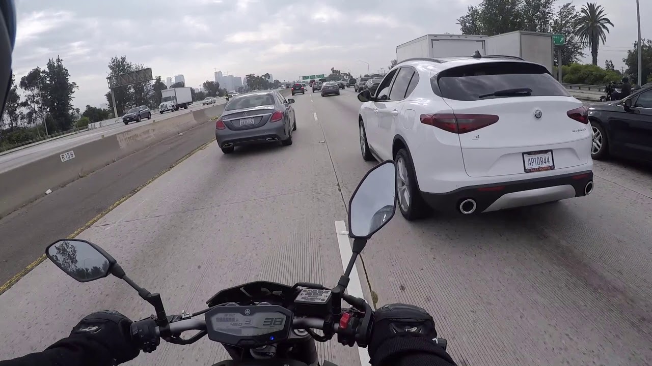 Los Angeles Commute on a Motorcycle