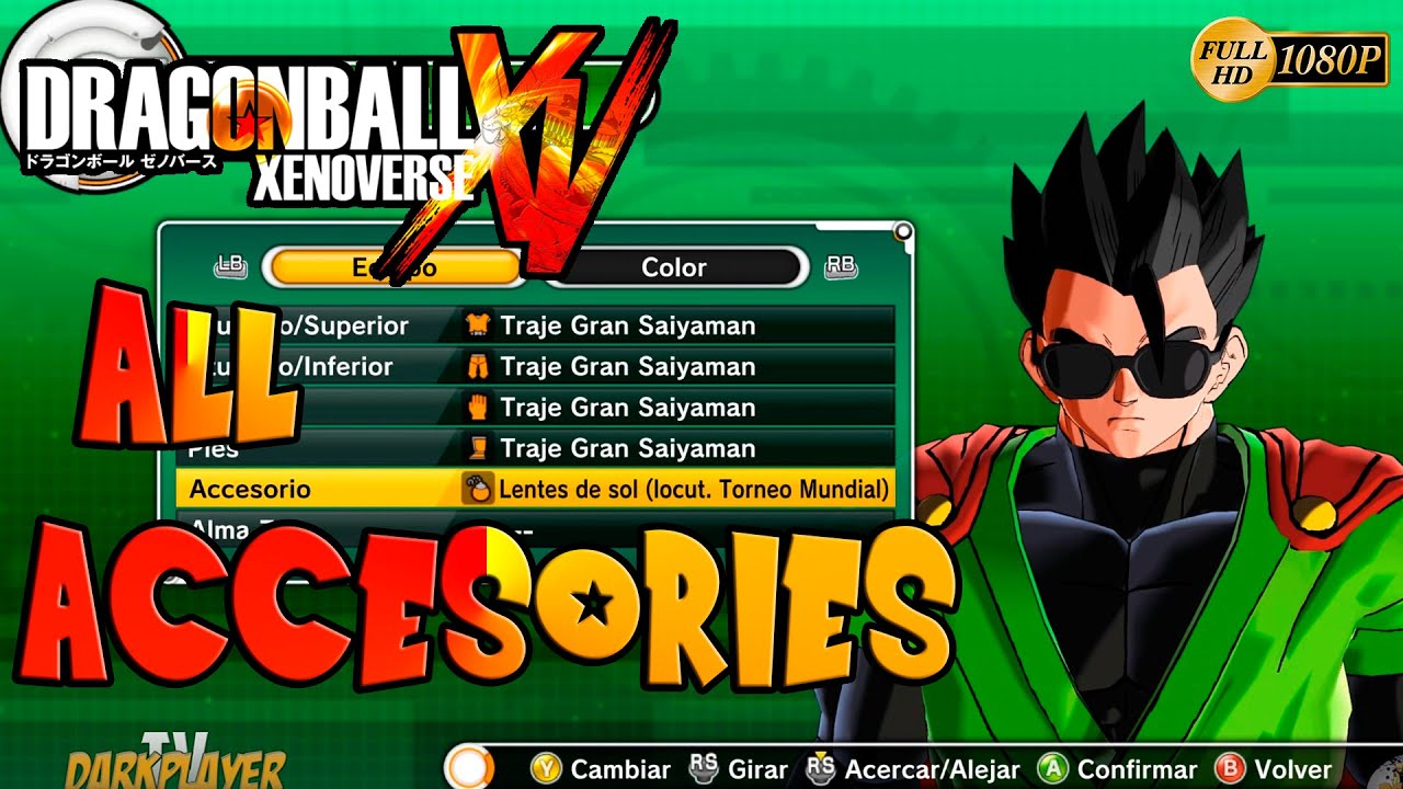 Dragon Ball Xenoverse - All Accesories | Todos los Accesorios