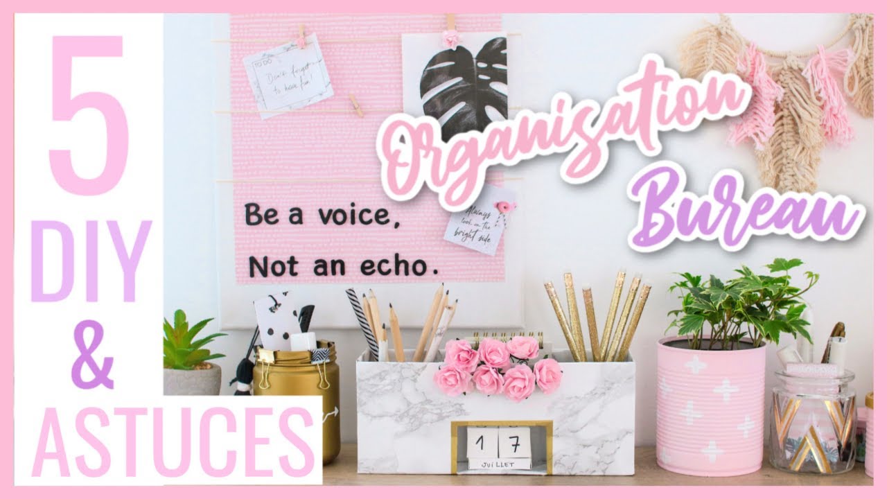 5 DIY & ASTUCES FACILES : BUREAU / Rangement & Organisation