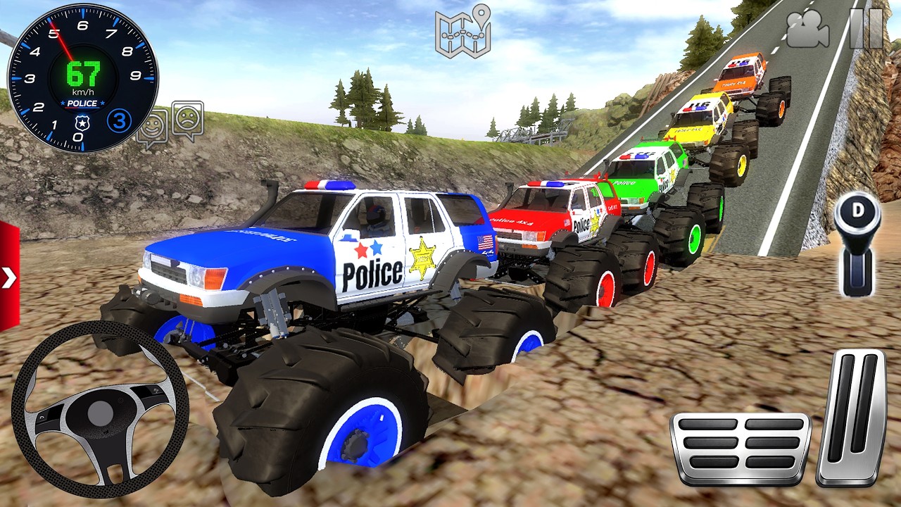 Extreme Police Monster Trucks Simulator 3D - Extreme Off-Road stunts driving - Android GamePlay #1