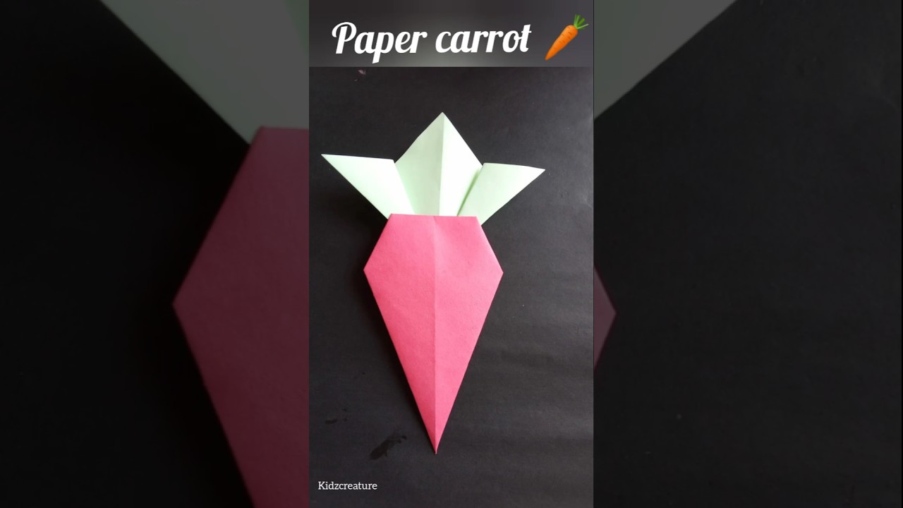 paper carrot 🥕🥕... simple and easy #ytshorts#shorts#viralshorts#paperorigami #diy#paperart