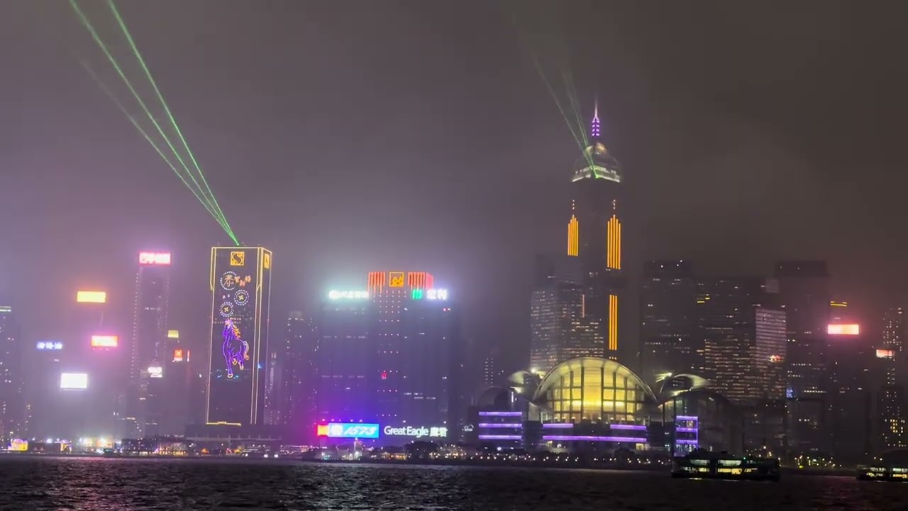 Hong Kong 8pm lights