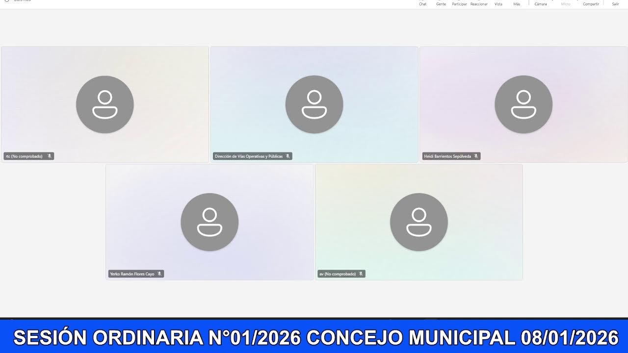 SESIÓN ORDINARIA N°01/2026 CONCEJO MUNICIPAL 08/01/2026