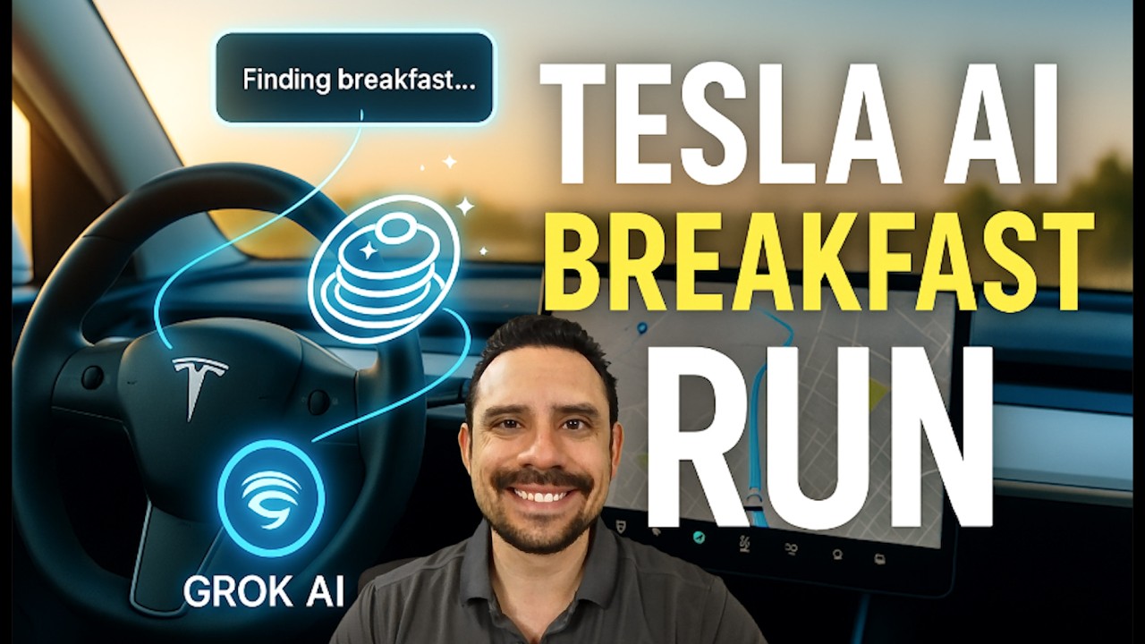 Завтрак с использованием искусственного интеллекта Tesla: Grok + FSD в действии!