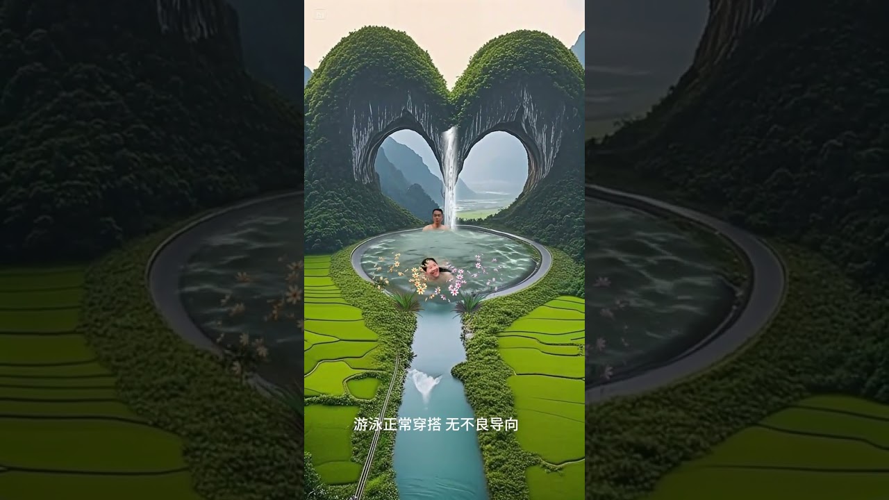 The hot spring pool in the field, a good place to take a bath outdoor swimming natural hot springs