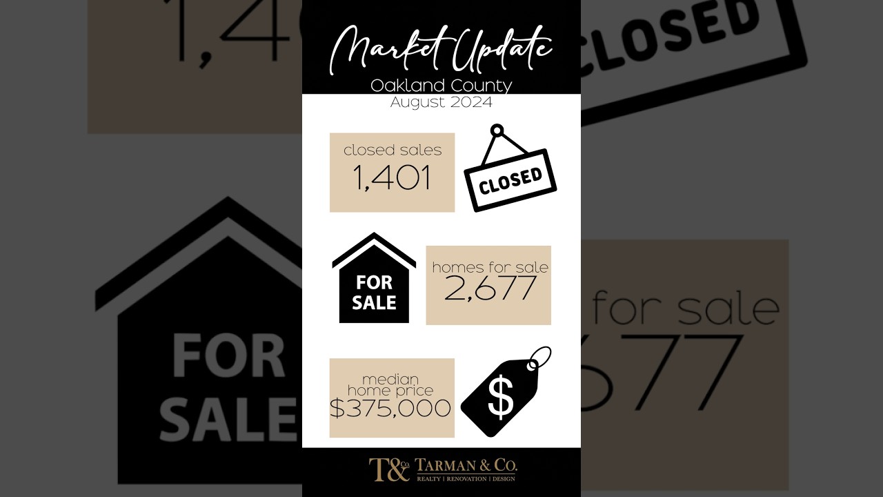 Market Update in Oakland County as of August 2024 
