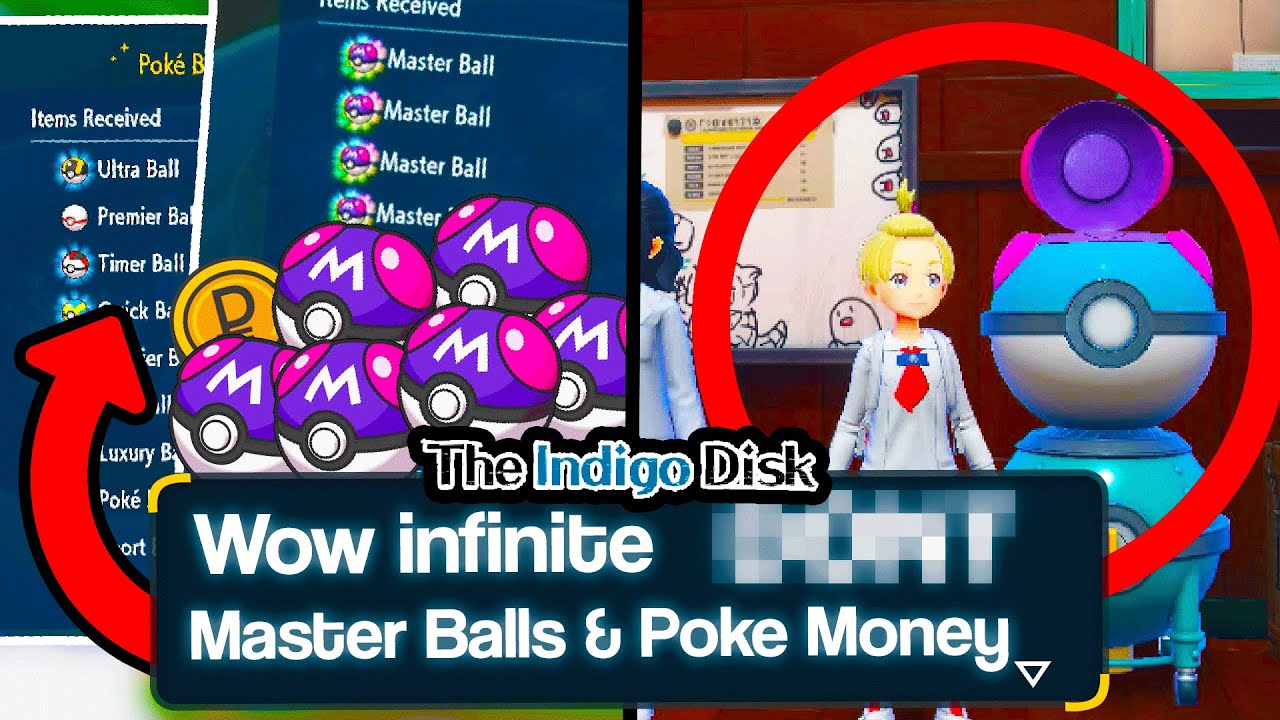 GET UNLIMITED MASTER BALLS & MONEY in The Indigo Disk DLC for Pokemon Scarlet Violet Item Printer