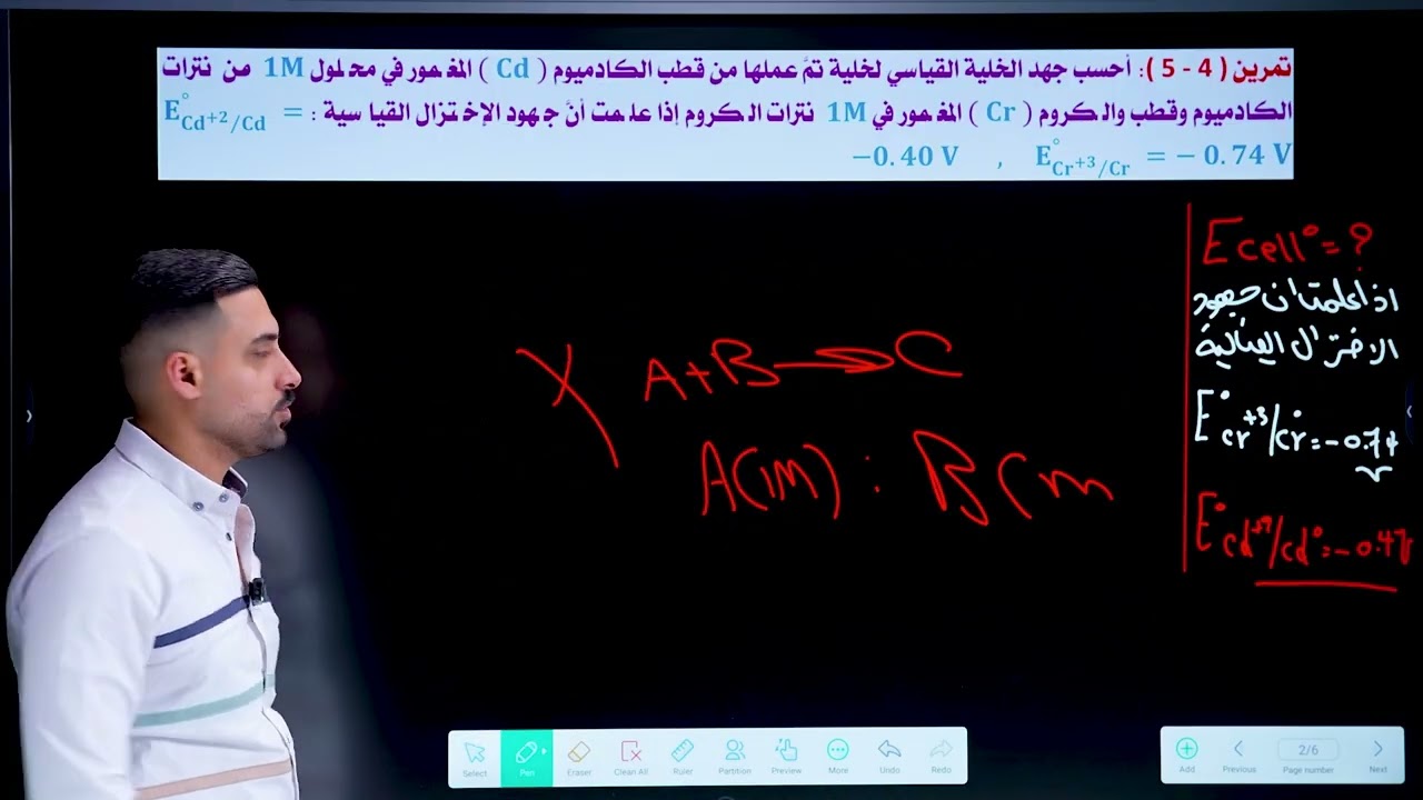 كيمياء السادس العلمي - الفصل الرابع ( مسائل جهد الخلية القياسي ) المراجعة المركزة 2025