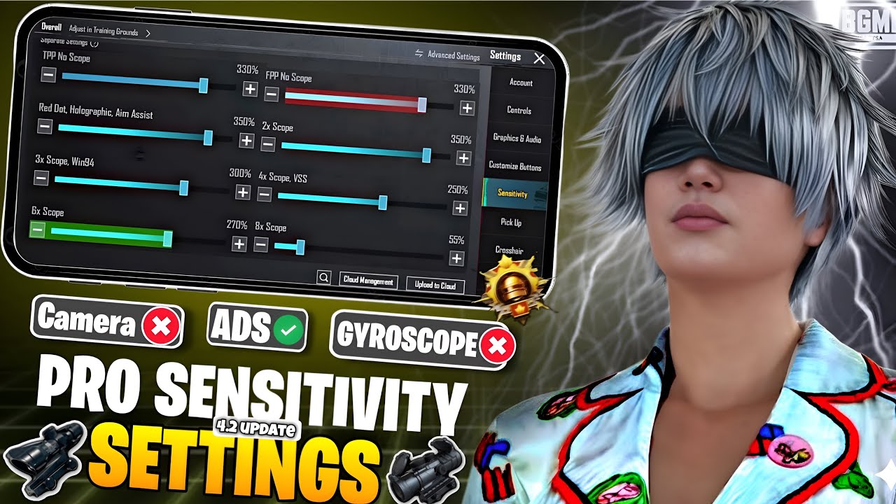 NEW UPDATE 4.2 CODE 🔥 PUBG MOBILE/BGMI SENSITIVITY SETTINGS 2025 | BEST SCOPE SENSITIVITY SETTING✅