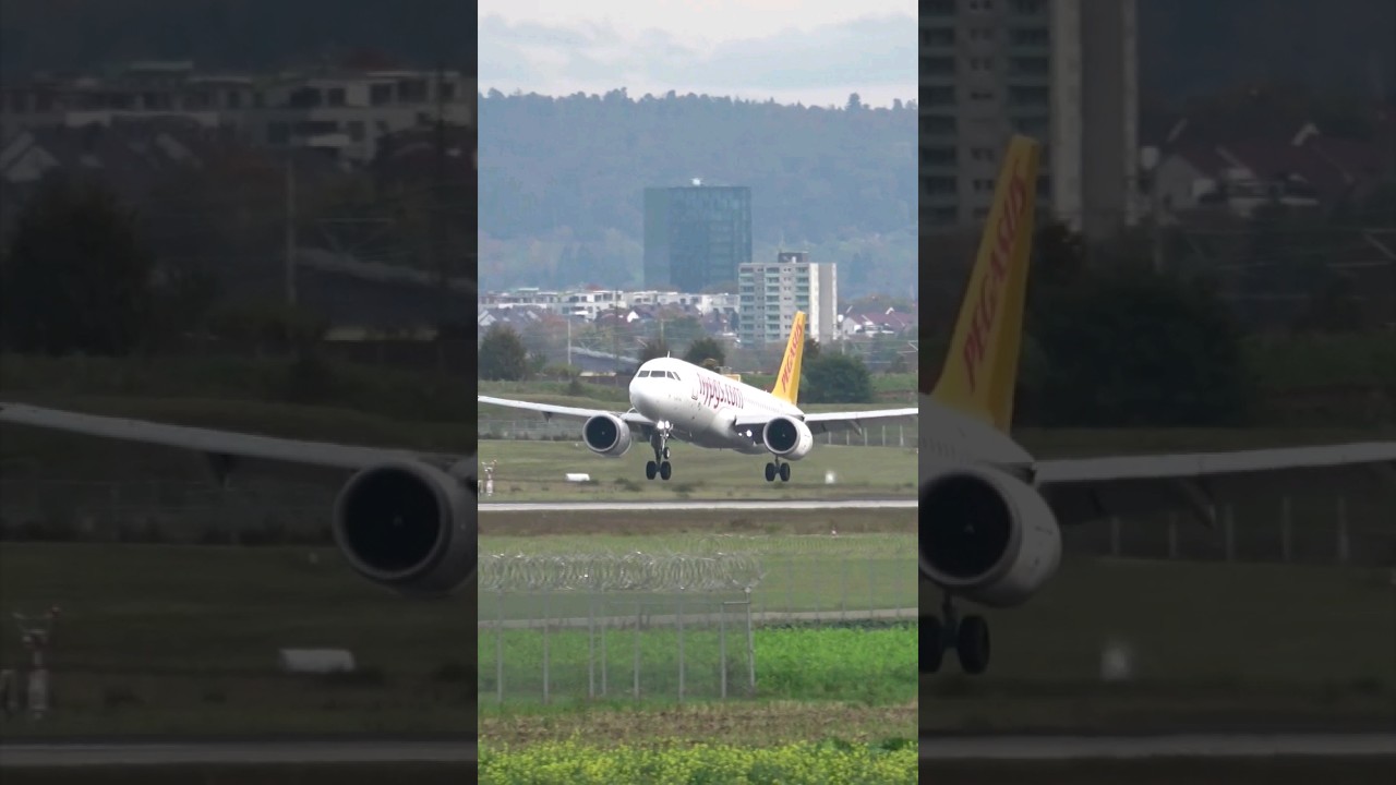 Pegasus Airlines Airbus A320neo Landing at Stuttgart Airport