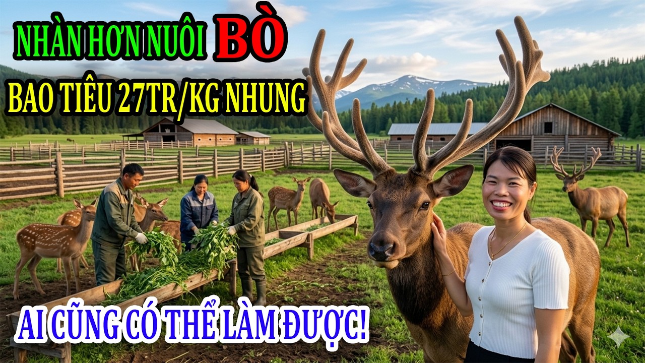 Nuôi Hươu Lấy Nhung Nhàn Hơn Nuôi Bò Lợi Nhuận Khủng-Trang Trại Bao Tiêu 27tr/KG Nhung,Hỗ Trợ Từ A-Z
