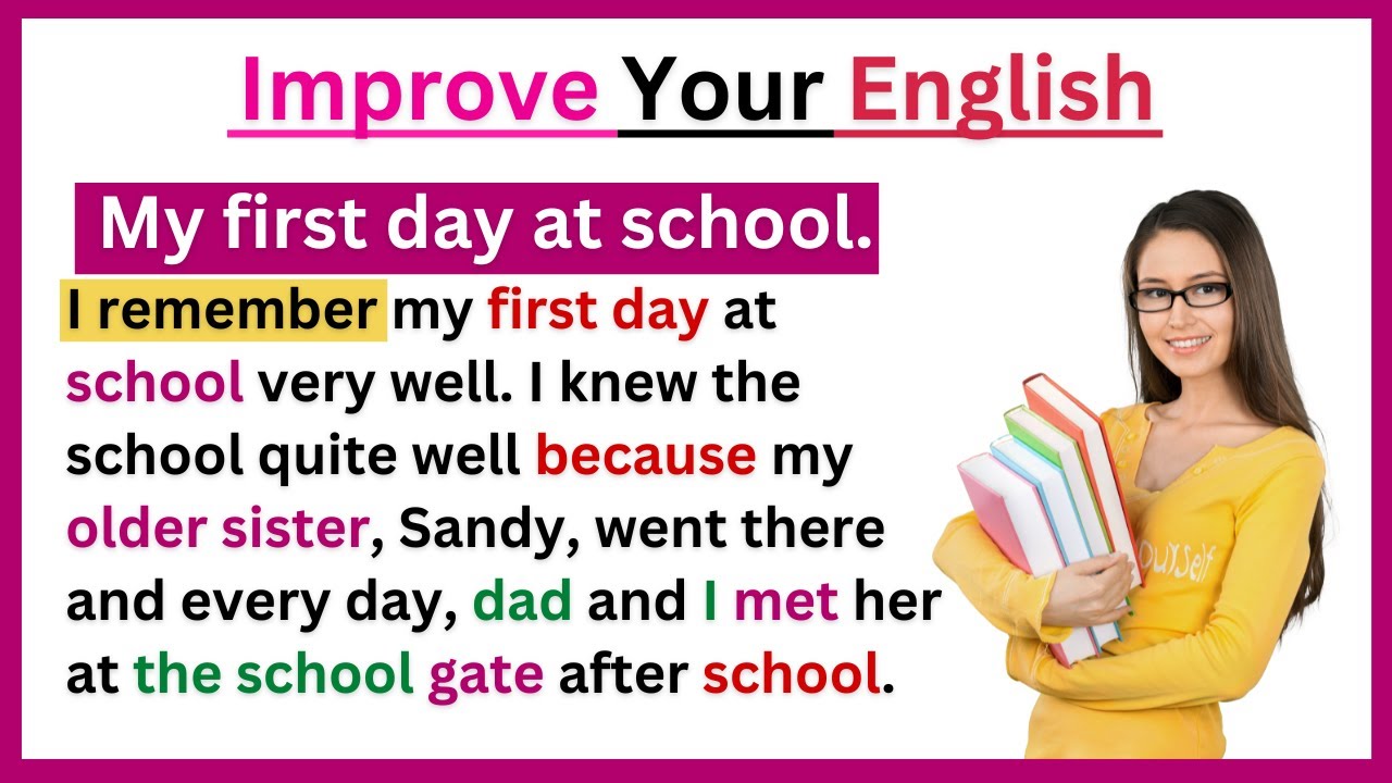 My First Day at School | English Speaking Practice | Level 1 | Beganner | Learning English Speaking