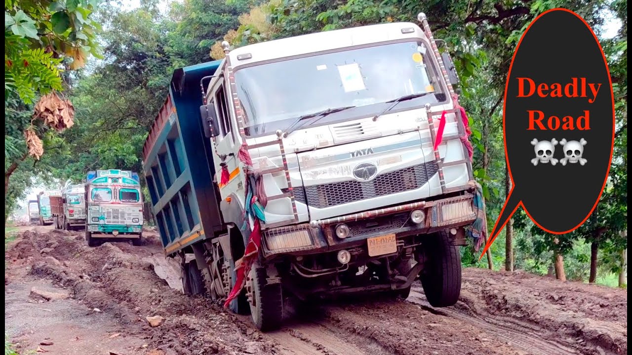 Deadly Road ☠️☠️ #02 | Trucks Are Running On Deadly Road | 14 Wheeler & 12 Wheeler Hywa & Dala Body.