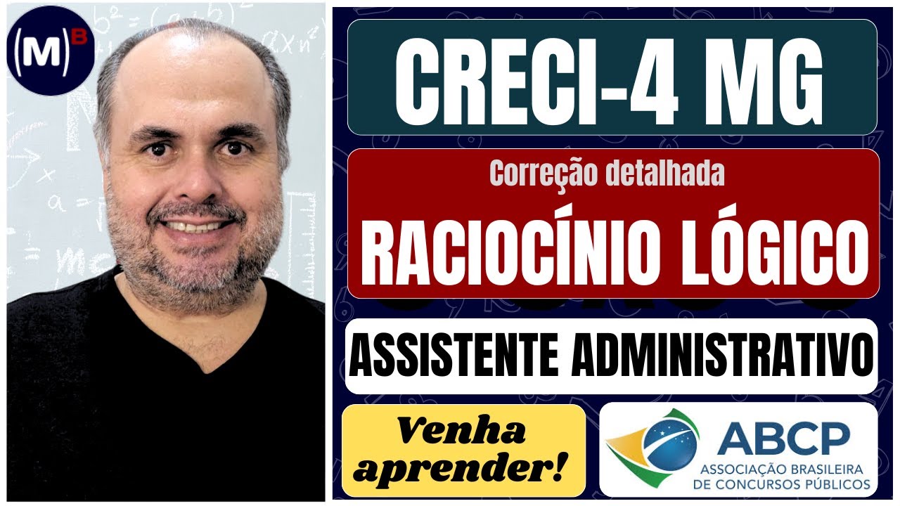 🔥CRECI-4 MG 2025 Resolvi TODA a Matemática da banca ABCP! #raciociniologico #matematicaparaconcursos