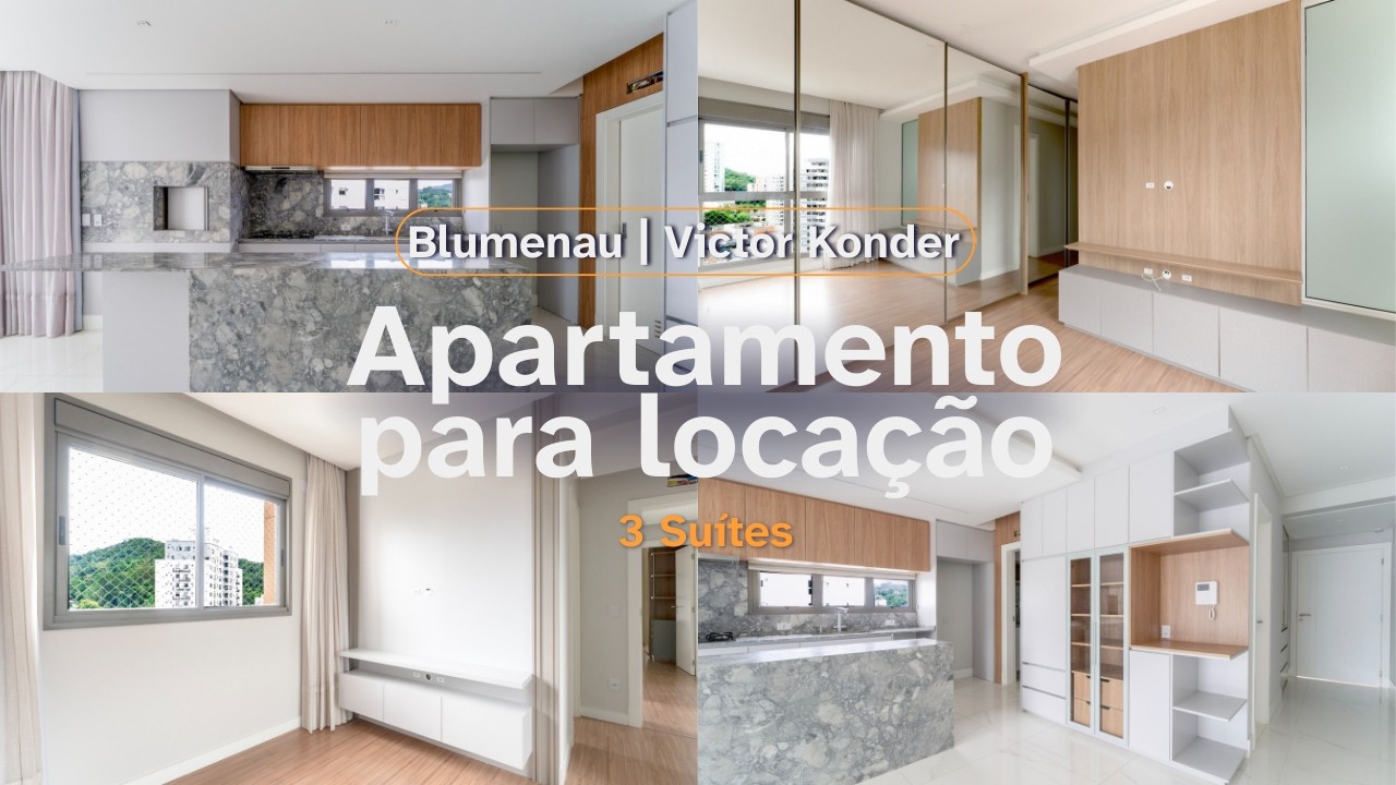 Apartamento para locação com 3 suítes, 160m² no bairro Victor Konder em Blumenau/SC