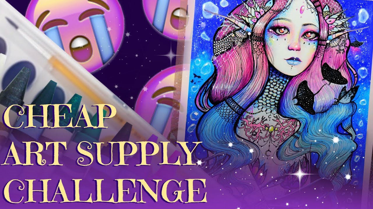 Dollar Store 😱💜 CHEAP ART SUPPLY CHALLENGE