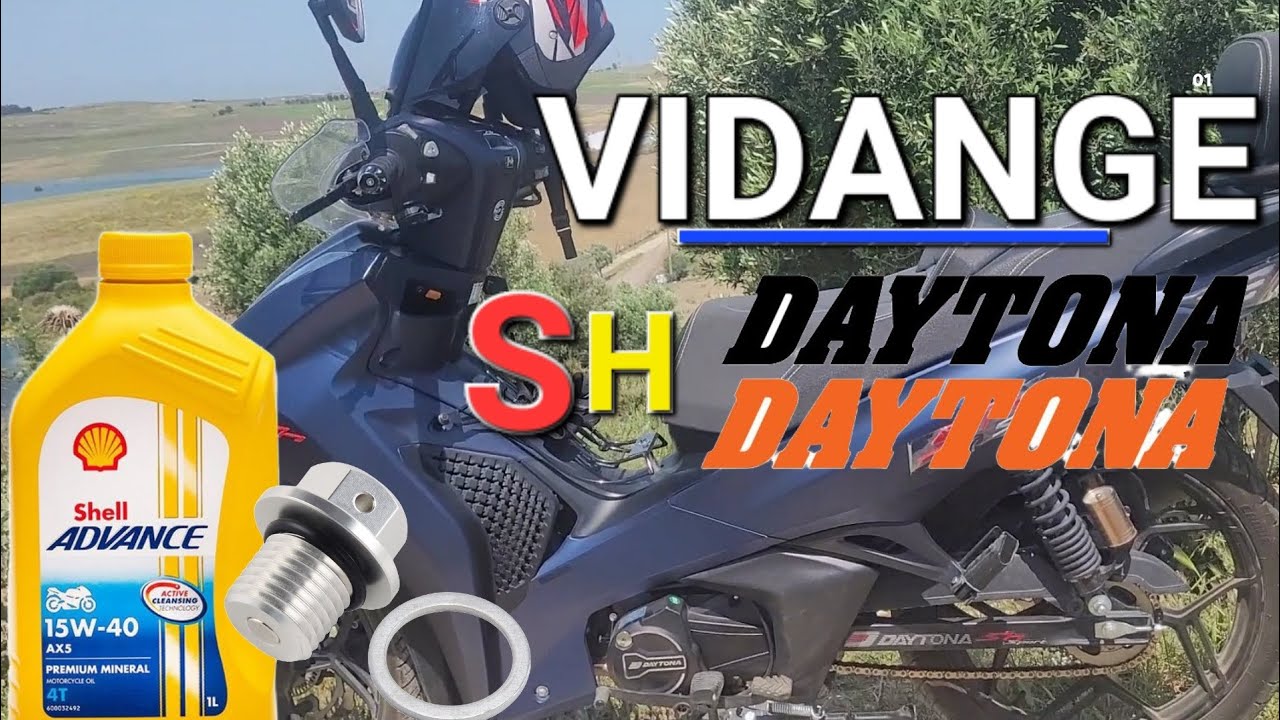 طريقة تغيير زيت الدراجة النارية Sh Daytona 2025 Vidange