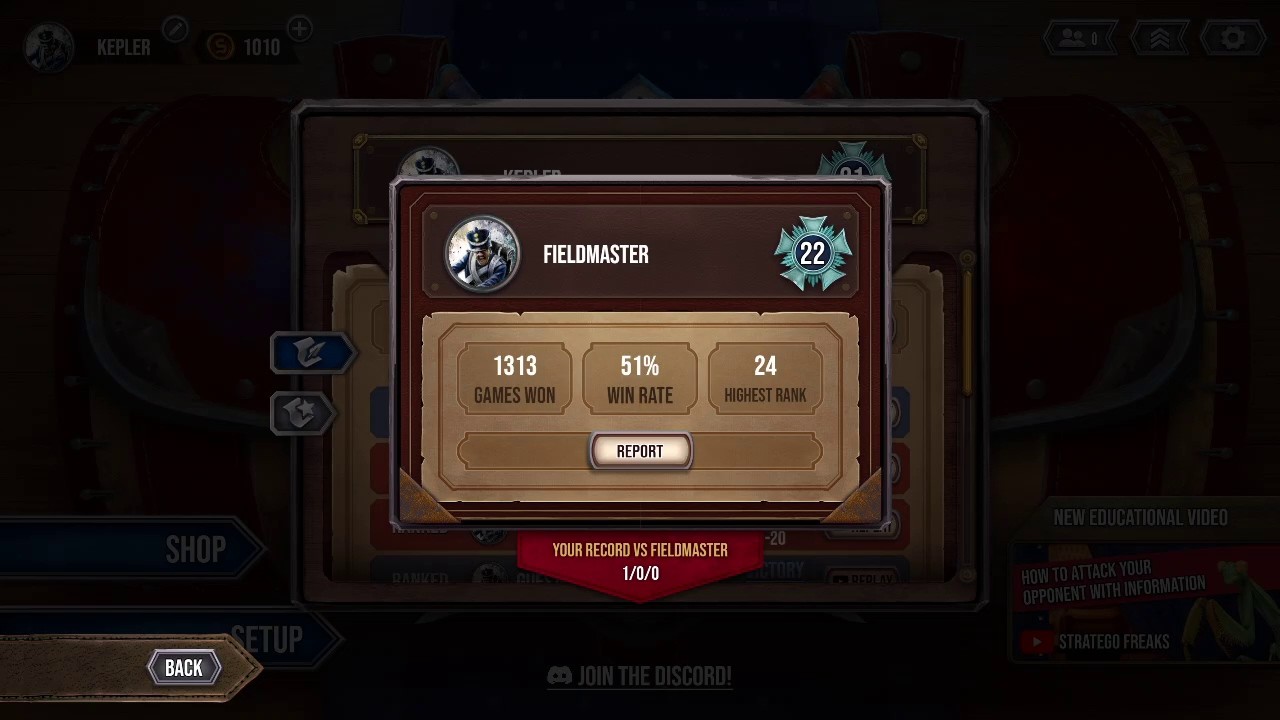 Stratego, Fieldmaster, Rank 23, 51%