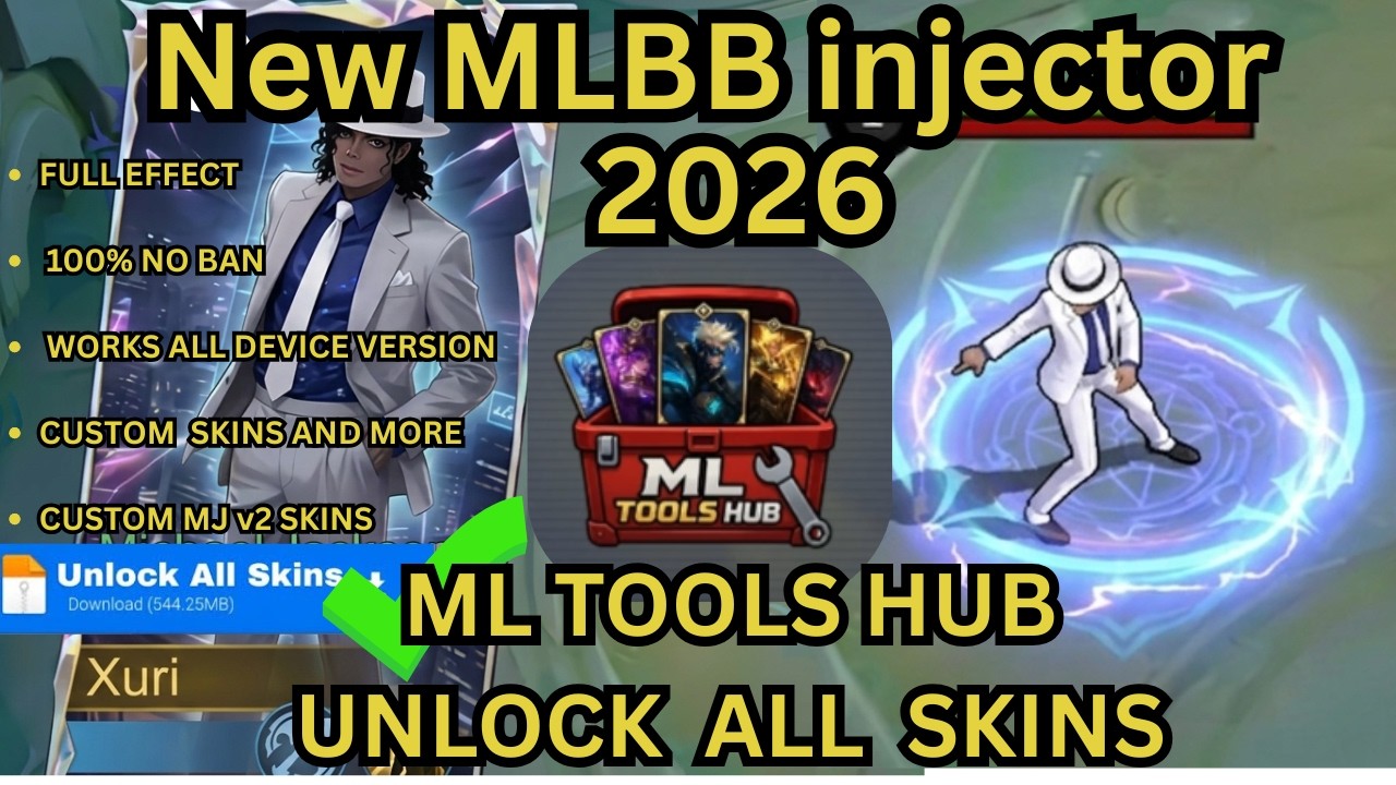 ML TOOLS HUB!!  MLBB INJECTOR 2026 | NO BAN | DOWNLOAD ML TOOLS HUB!!  Michael Jackson skin install