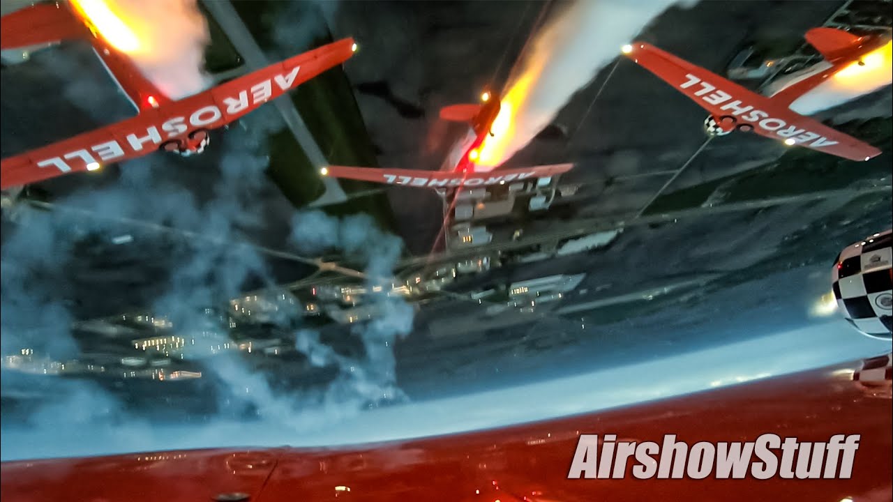 Onboard Gopros! Aeroshell Aerobatic Team Twilight Show - TBM Avenger Reunion 2021