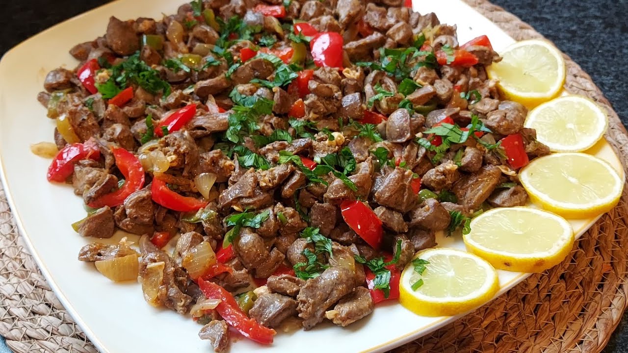 حضري أطيب والذ غدا او عشا ❤️وبتحضريه بأقل وقت😘  (قلوبات الدجاج) مع الخضار