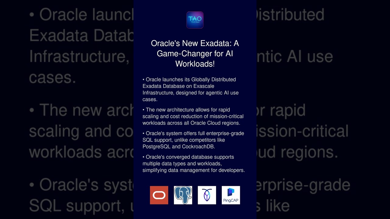 Oracle's New Exadata: A Game-Changer for AI Workloads!