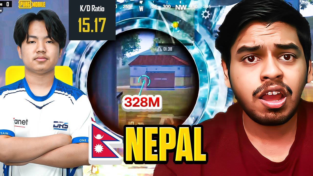 KingAnBru *REACTS* NEPAL RANK 1??  M416 + 3x Spray 328m DRSxSleepyy BEST Moments in PUBG Mobile