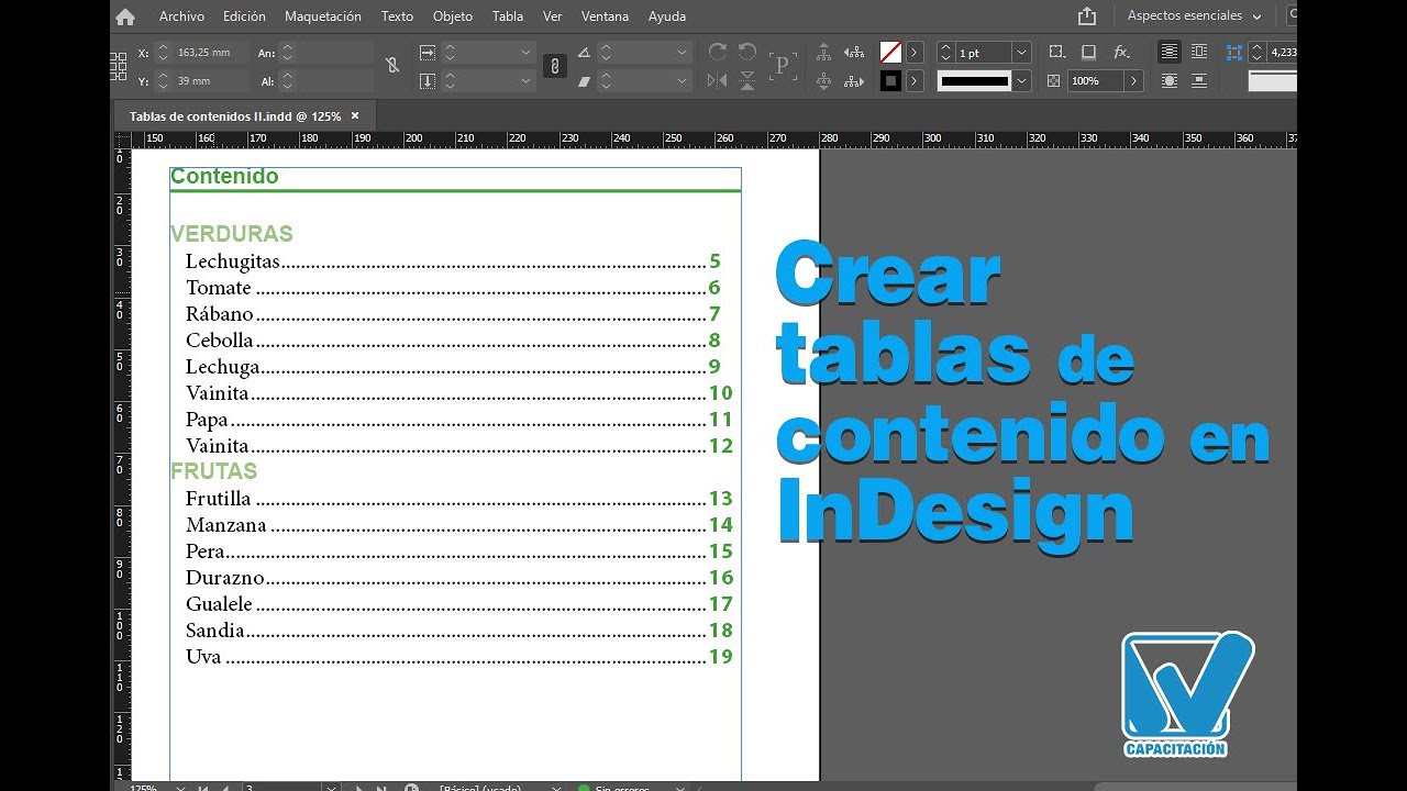 Crear Tablas de contenido en InDesign