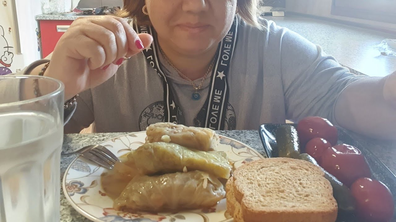 МУКБАНГ 🍽 ГОЛУБЦЫ 😋С РИСОМ И ФАРШЕМ 💥MUKBANG🤣 CABBAGE ROLLS WITH RISE AND MINCED MEAT#eatingshow