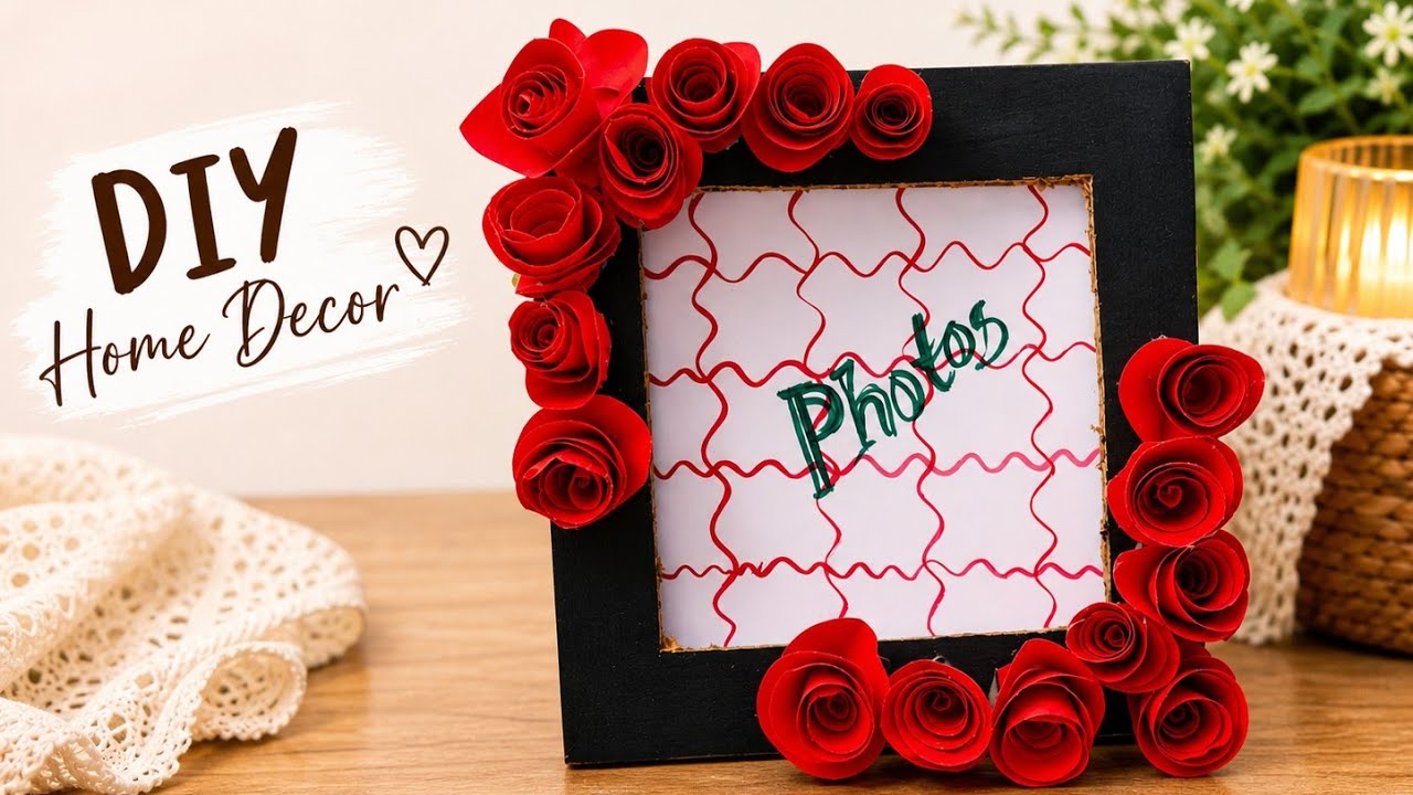 DIY Photo Frame 🖼️#viralvideo #trending #trendingcraft #youtubevideo#crafting#easycraft  #shortsfeed