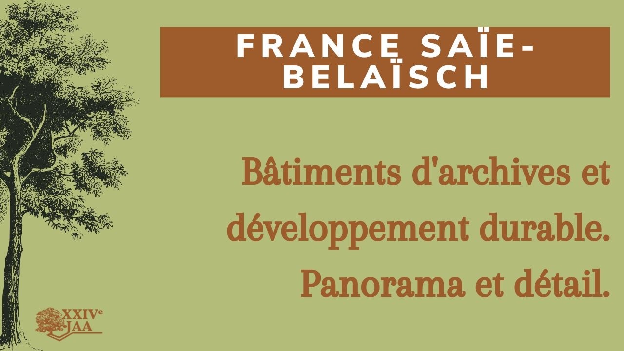 JAA 2026 - Bâtiments d'archives et développement durable