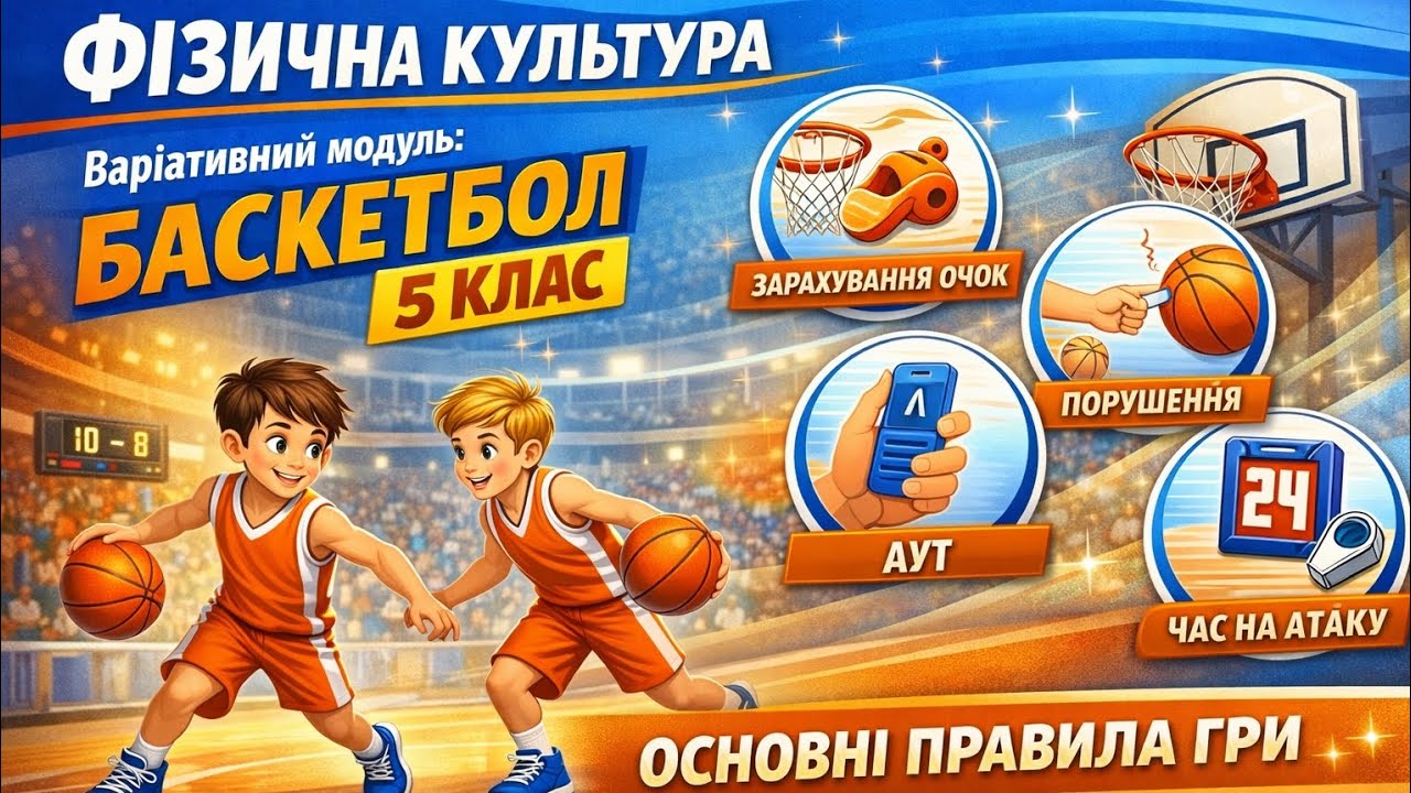 Основні правила гри | Баскетбол | 5 клас | Фізична культура 