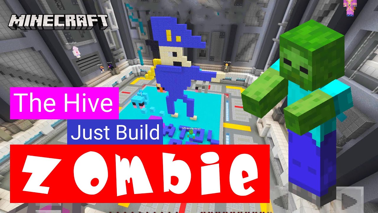 Minecraft Games - The Hive: Just Build -  Zombie | Minecraft Spēle - Strops: Vienkārši Būvē- Zombijs