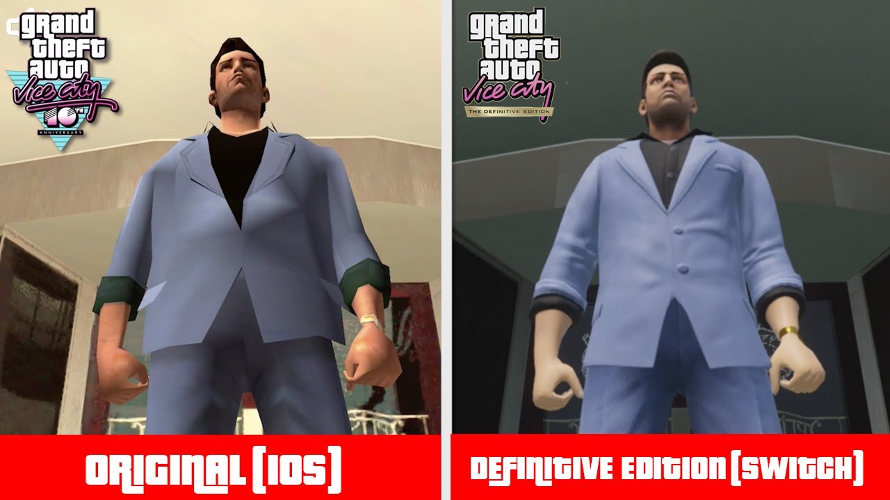 Grand Theft Auto Vice City Definitive Edition Nintendo Switch VS iOS (Original) Comparison