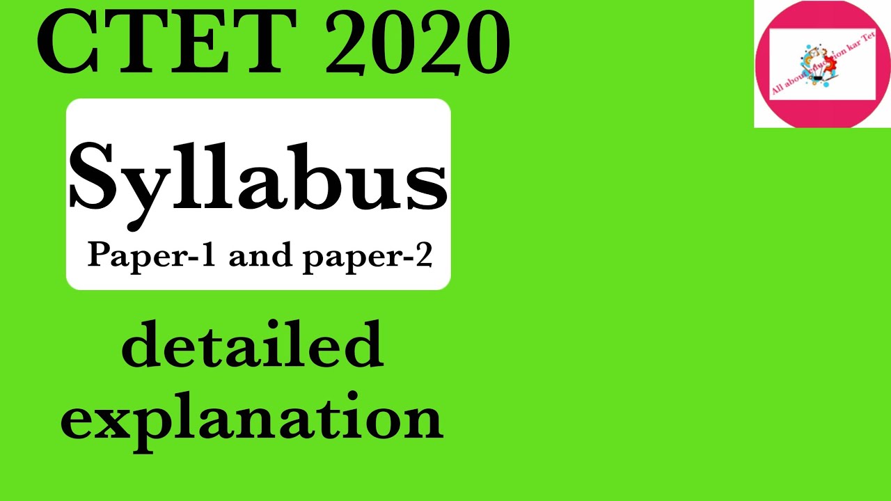 CTET Syllabus 2021| Paper-1& paper-2