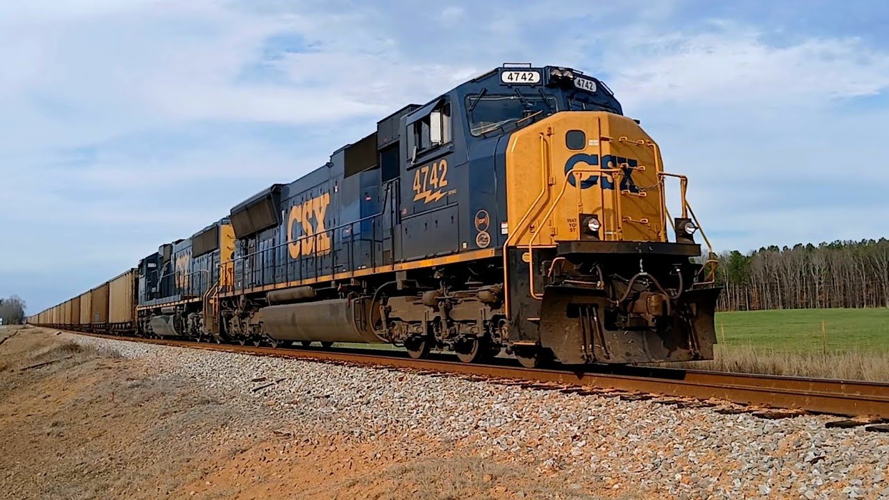 Double SD70MACS Lead CSX Train C319 Out Of Clinton SC On The CN&L Subdivision With CSXT 1877 As DPU 