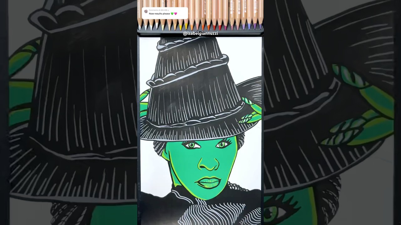 New Drawing Transition Results! Elphaba and Glinda from WICKED #shorts