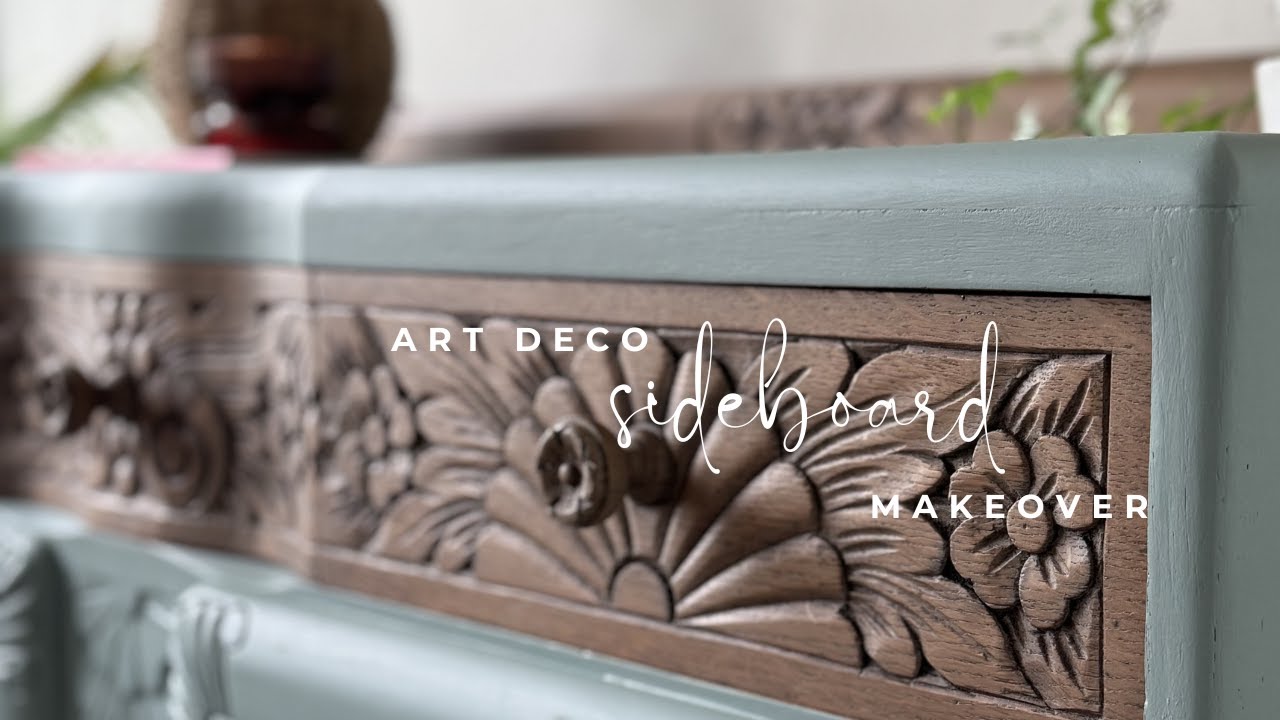Makeover a style of furniture I usually hate! Art Deco style sideboard paint and stain upcycle
