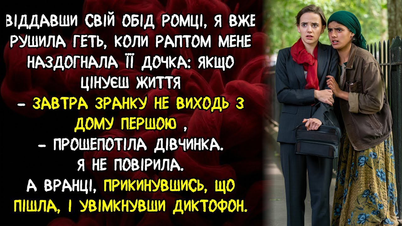 Віддавши свій обід ромці, я вже рушила геть, коли раптом мене наздогнала її дочка: Якщо цінуєш життя