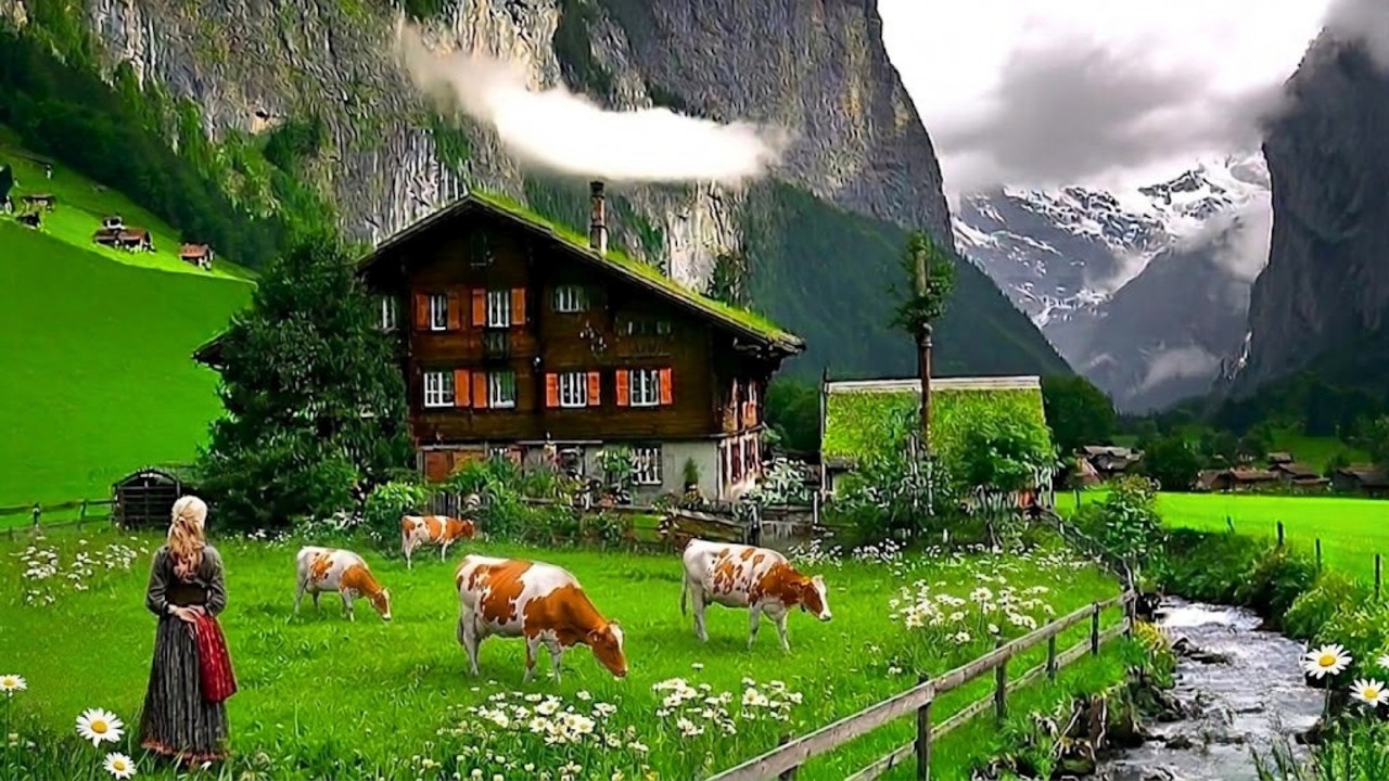 Life in Switzerland's Fairytale Villages - Peaceful Walk in the Most Beautiful Swiss Countryside