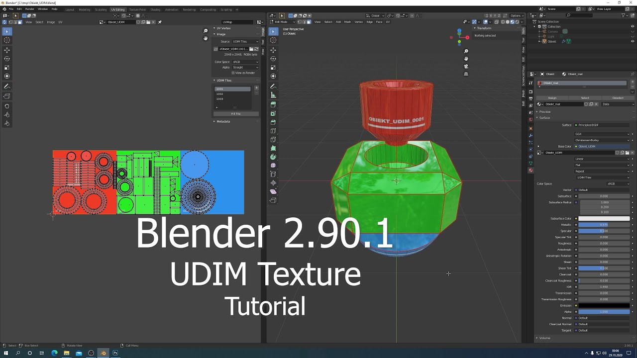 Blender 2.90.1 UDIM Texture Tutorial