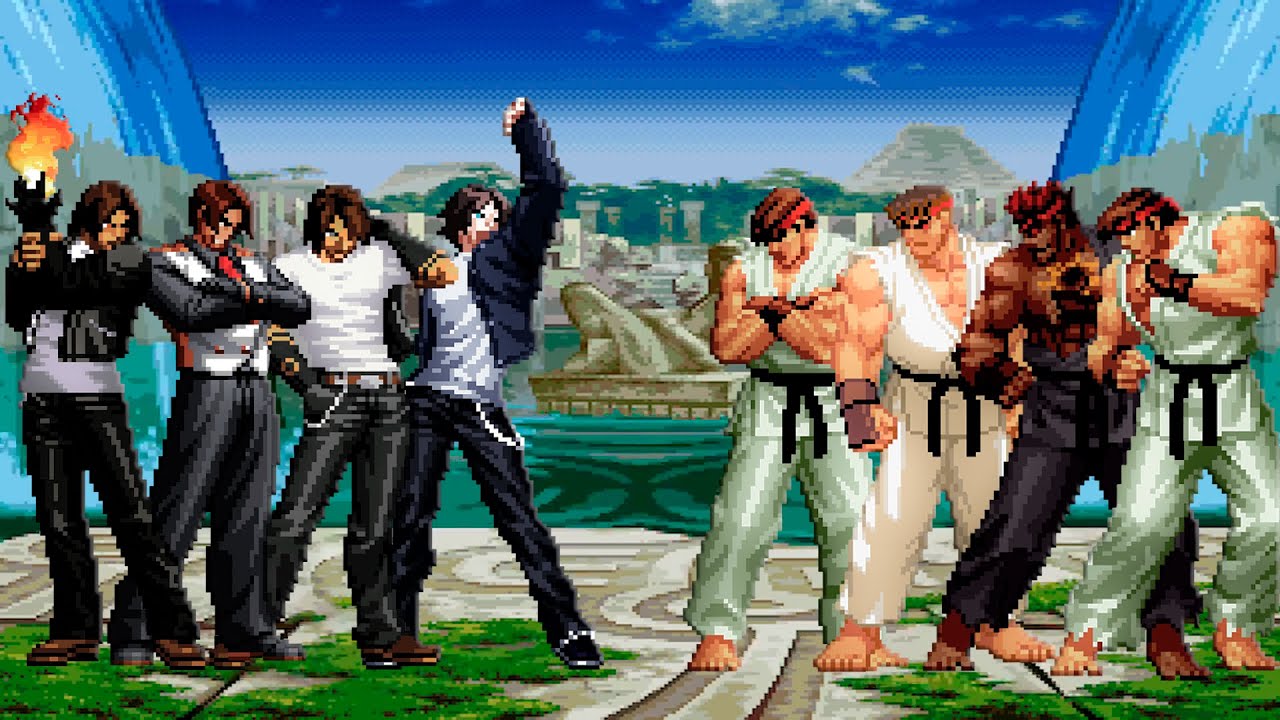 [KOF Mugen] Kyo Kusanagi Team vs Ryu Team